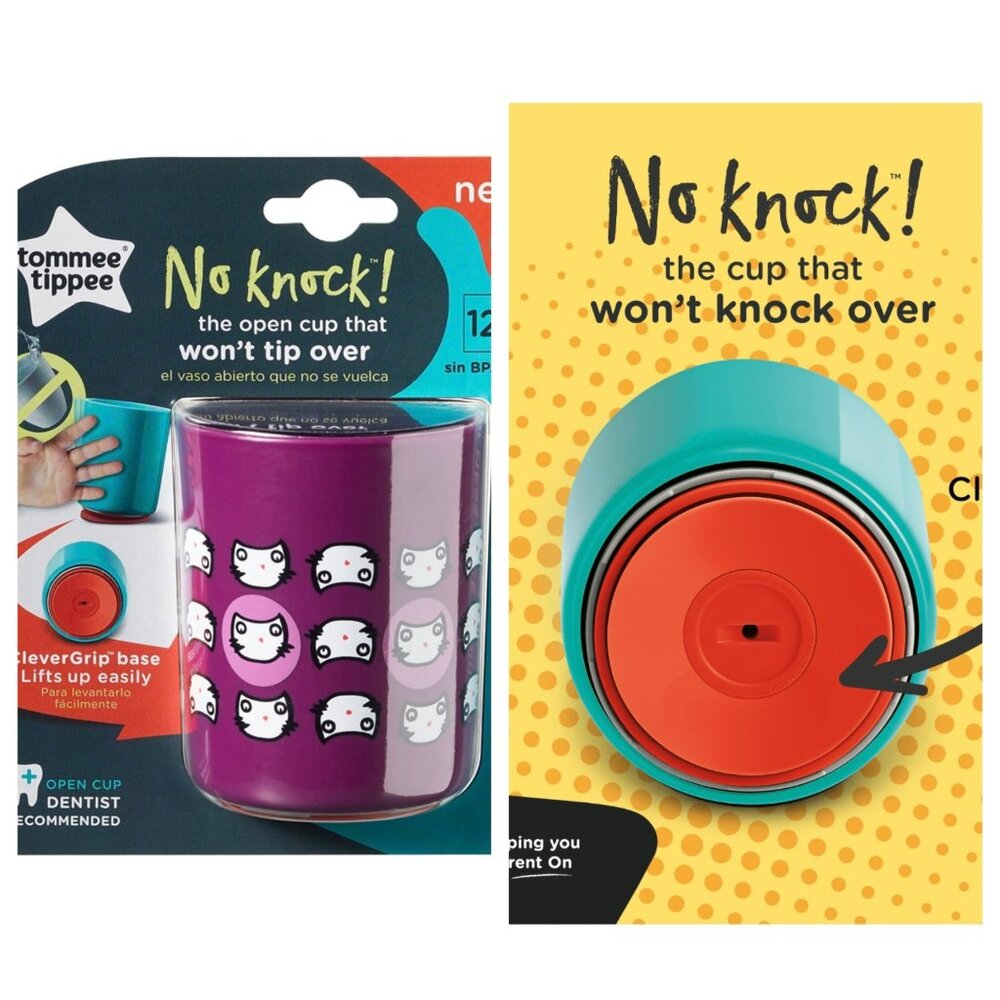 Tommee Tippee No Knock Toddler Baby Cup Cat Pattern 6 ounces, 12+ months, 1-Pack